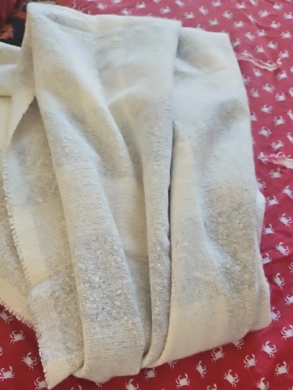 Soft Cream and Gray Plaid Scarf NWT Old Navy